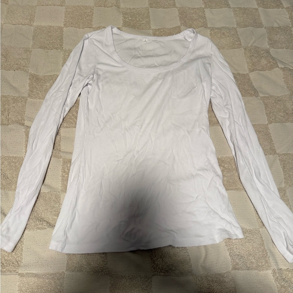 Women's White Long Sleeve Top